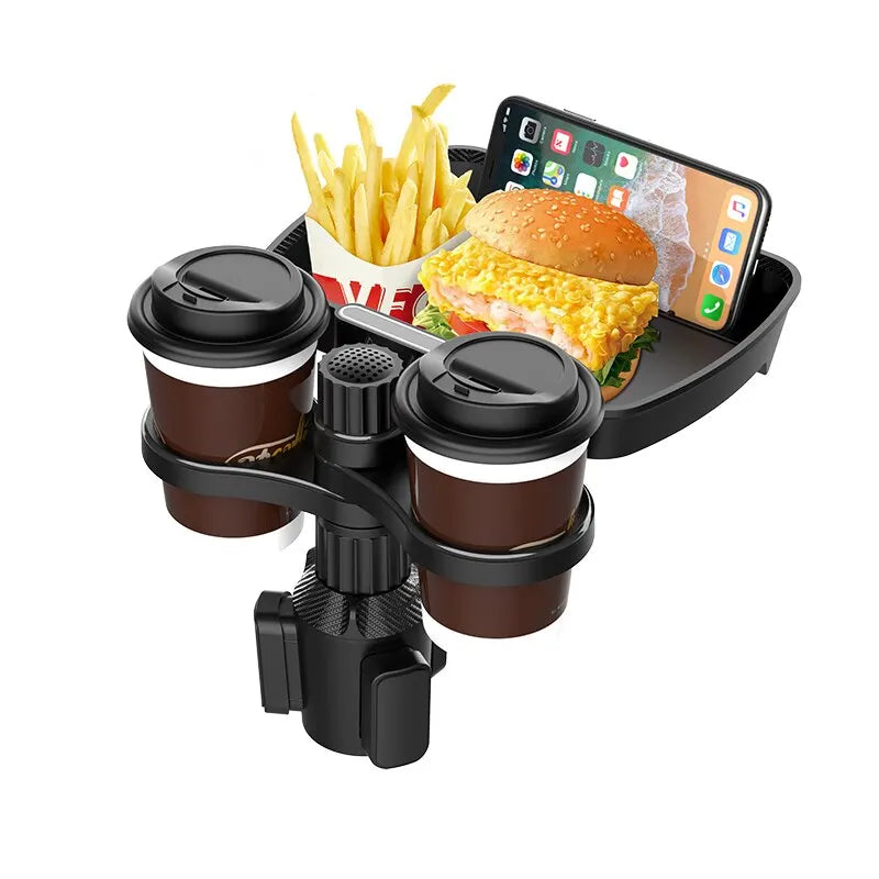 Adjustable 360° Rotating for Double Person, Car Cup Holder Extender Multifunction, Seat Cup Holder Cups RUBILSTON