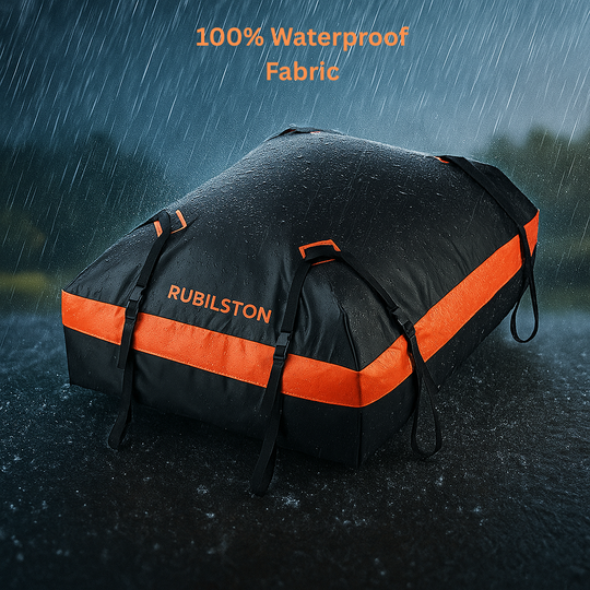 RUBILSTON  Large Capacity 840D Car Roof Bag, Luggage Carrier with Anti-Slip Mat, Waterproof Roof Box RUBILSTON