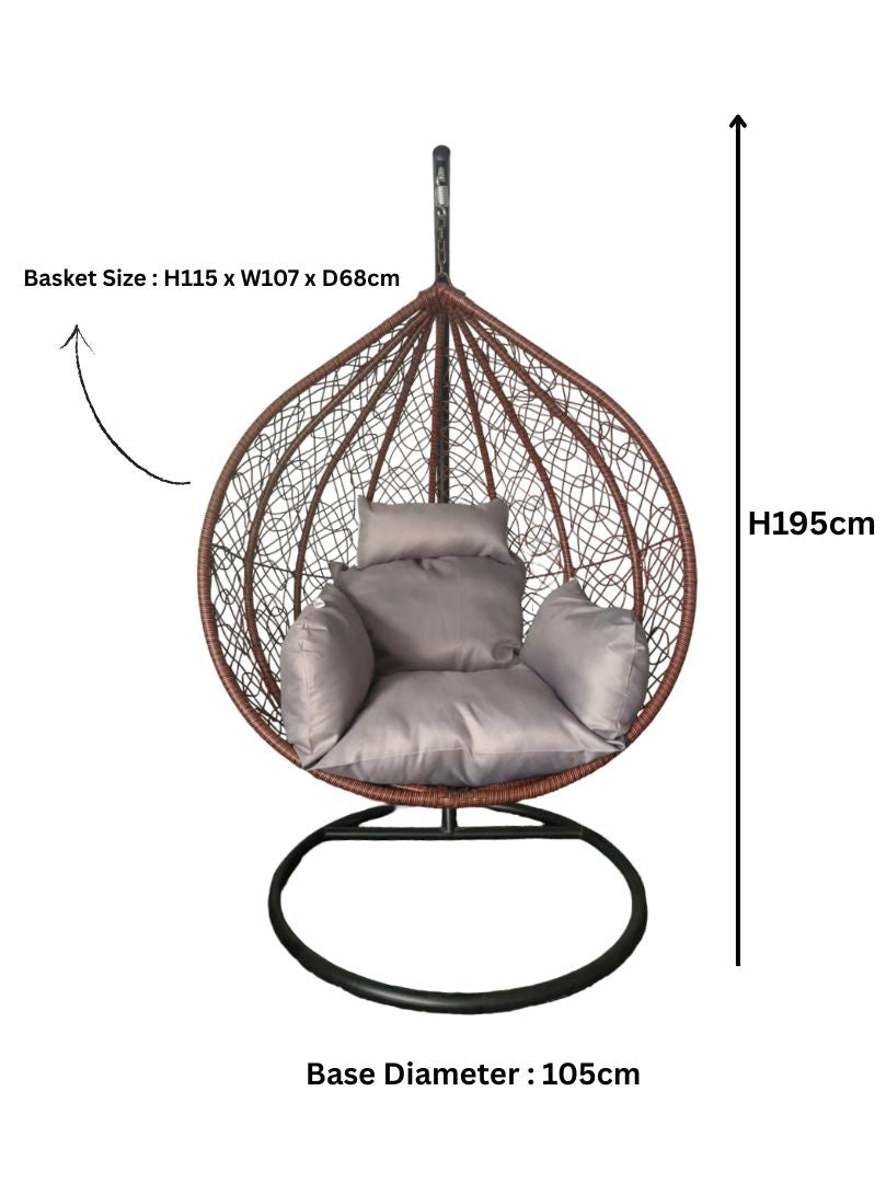 RUBILSTON Rattan Egg Chair, Hanging Swing Chair Indoor & Outdoor Chair, for One Person RUBILSTON