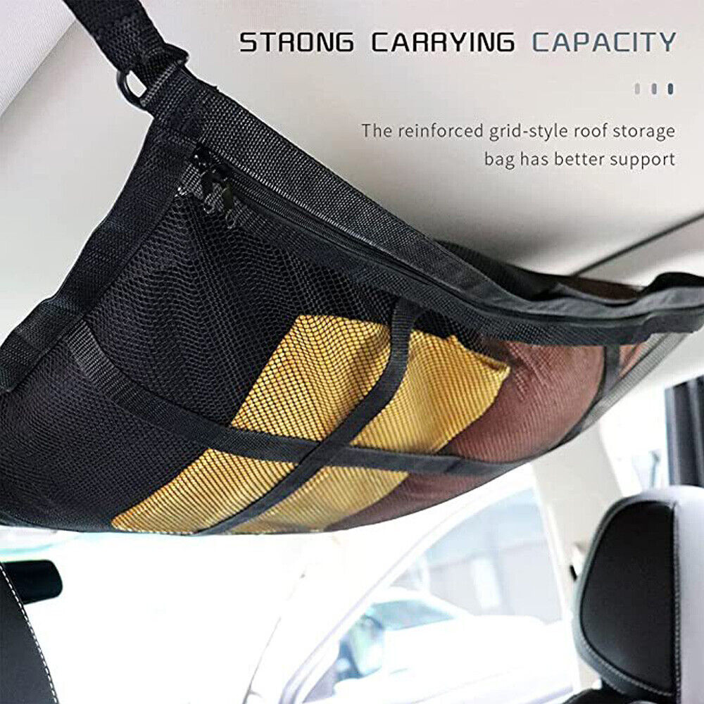 Portable Roof Cargo Net Car Ceiling Storage Bag Mesh Organizer RUBILSTON