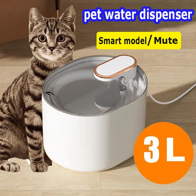 3L Automatic Electric Water Fountain, Cat Water Bowl With LED Light USB Cats Hovedo Pets Life Store