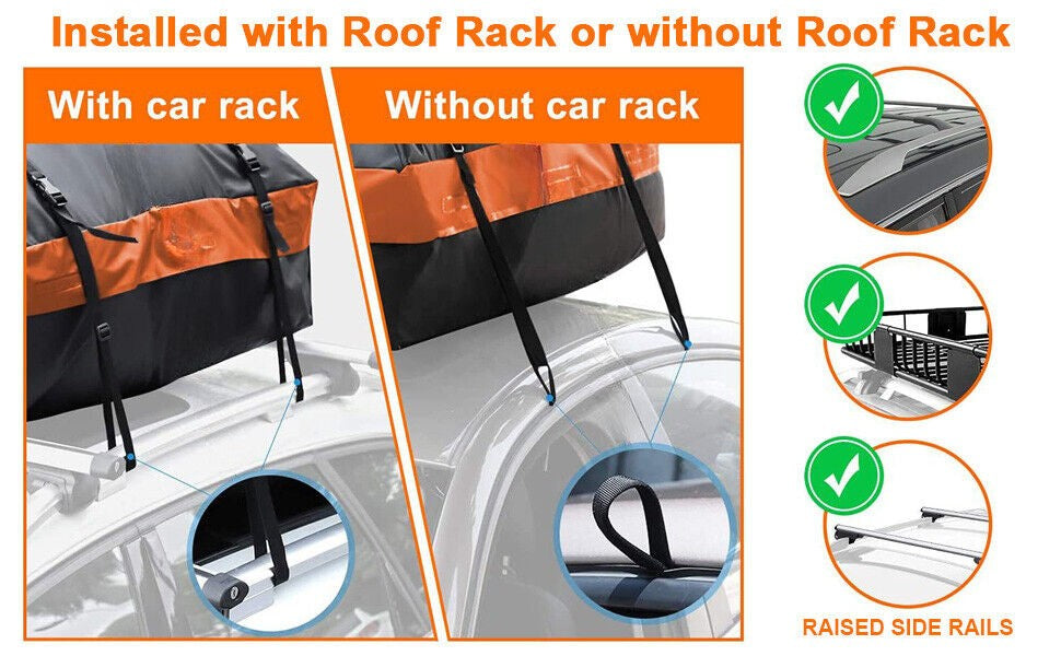 595L 21 Cubic Car Roof Bag, Luggage Carrier with Anti-Slip Mat, Waterproof Roof Box RUBILSTON