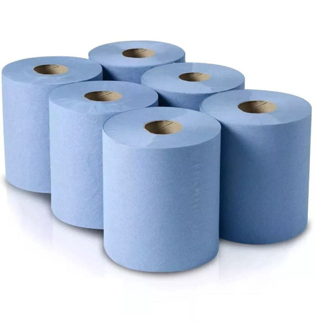 6 x Jumbo Hand Towels Rolls 2 Ply RUBILSTON