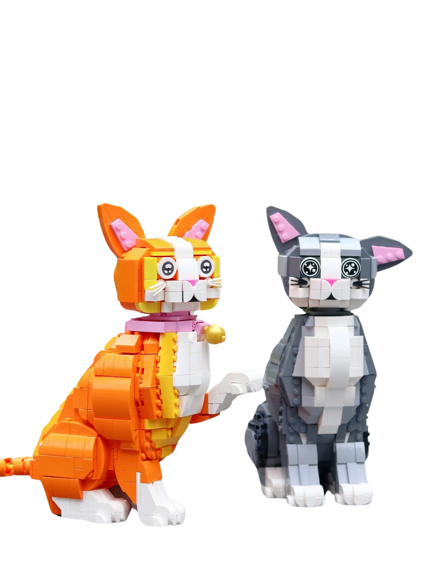 Orange and Black Lego Cat, Adorable Cat Kid Toys Tuxedo Cat KNEW BUILT Building Blocks Official Store