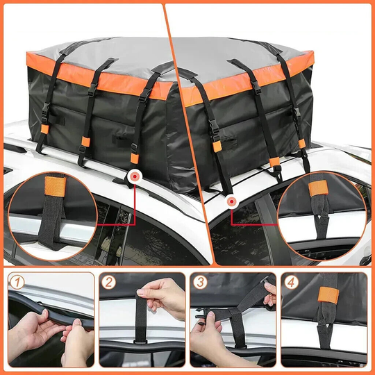 560L Waterproof Cargo Bag Car Roof Bag Large Travel Camping Luggage Storage Bag Rubilston