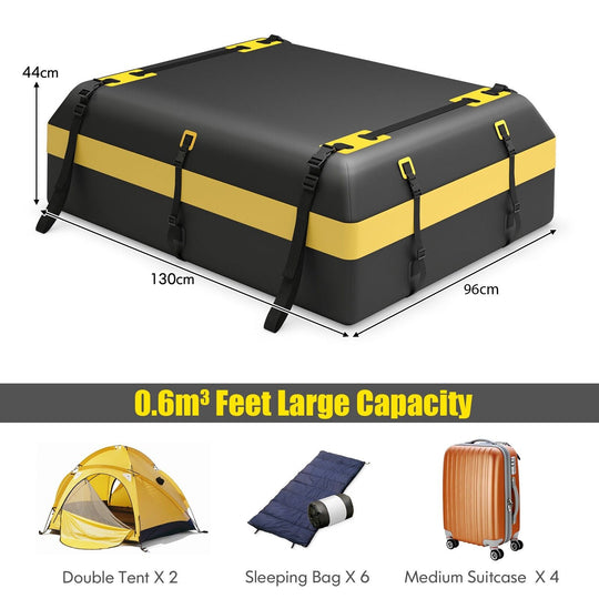 600L 840D Large Car Roof Bag, Luggage Carrier Bag, Car Roof Box, Weatherproof RUBILSTON