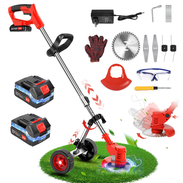 3 in 1 -  24V Cordless Grass Trimmer,  2 Battery RUBILSTON