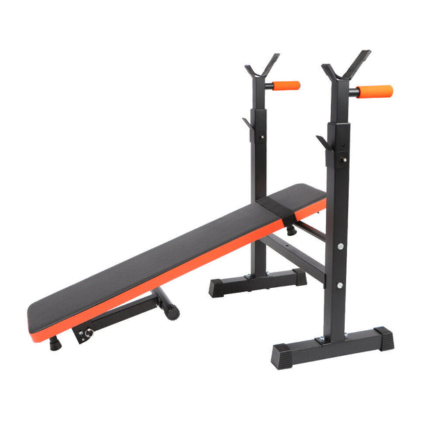 Adjustable Weight Bench with Dip Station Heavy Duty Foldable Lift Bench RUBILSTON