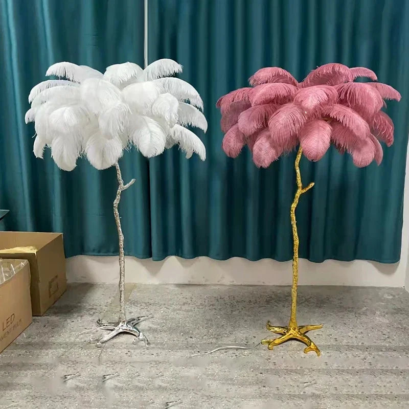 8 Colour Options Feather Floor Lamp RUBILSTON