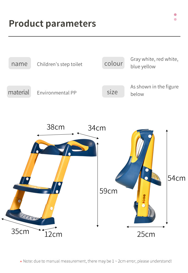 Kids Climbable Toilet Training Seat - Adjustable & Foldable RUBILSTON