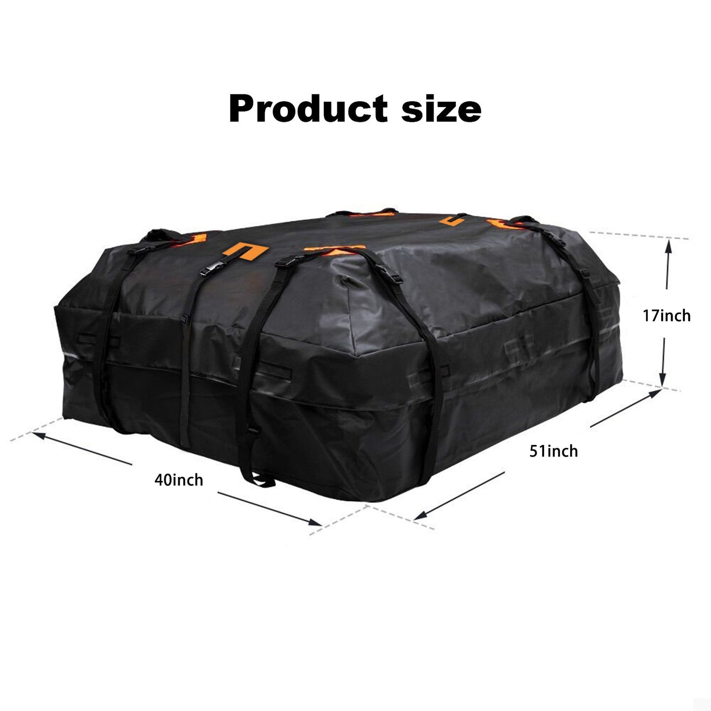 Oxford Cloth Large Capacity Car Roof Bag, Luggage Storage Bag, for Vehicles with Racks RUBILSTON