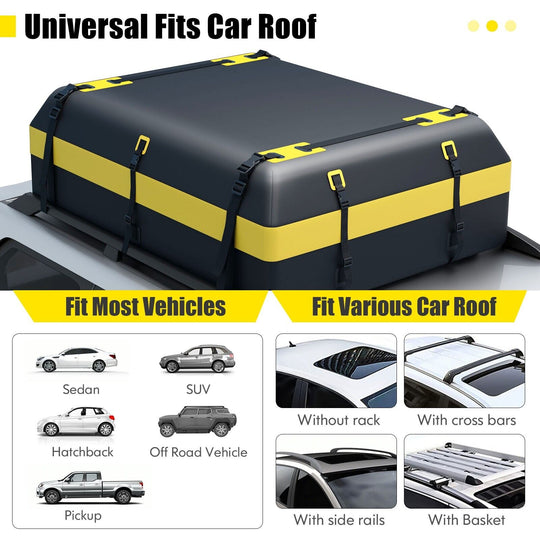 600L 840D Large Car Roof Bag, Luggage Carrier Bag, Car Roof Box, Weatherproof RUBILSTON