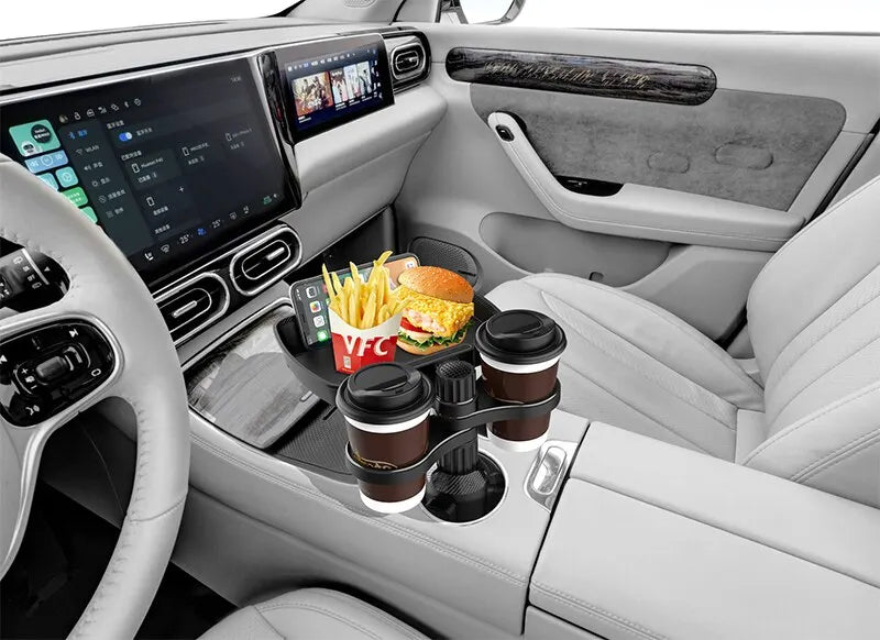 Adjustable 360° Rotating for Double Person, Car Cup Holder Extender Multifunction, Seat Cup Holder Cups RUBILSTON