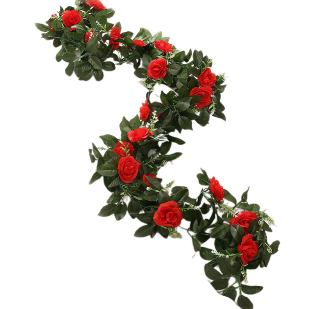 2.5m Artificial Flower Silk Rose Leaf Garland Vine Ivy RUBILSTON