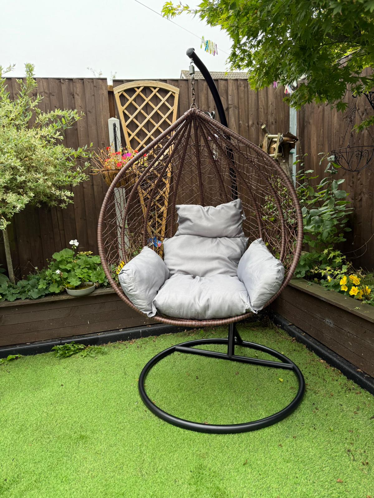 RUBILSTON Rattan Egg Chair, Hanging Swing Chair RUBILSTON
