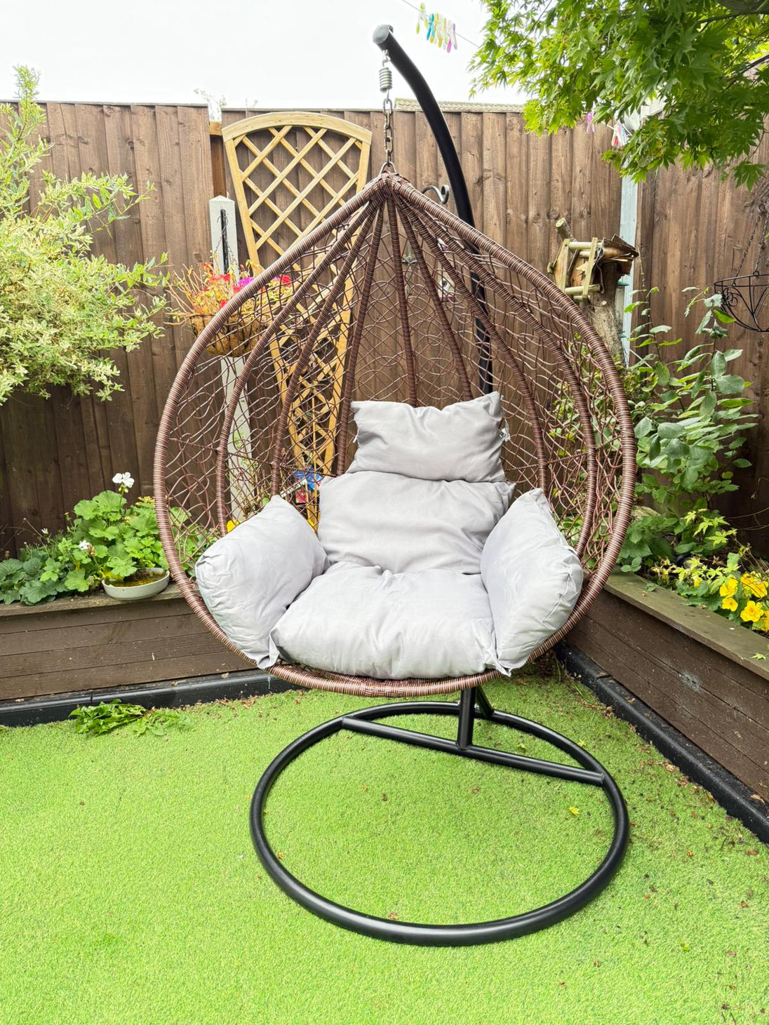 RUBILSTON Rattan Egg Chair, Hanging Swing Chair RUBILSTON