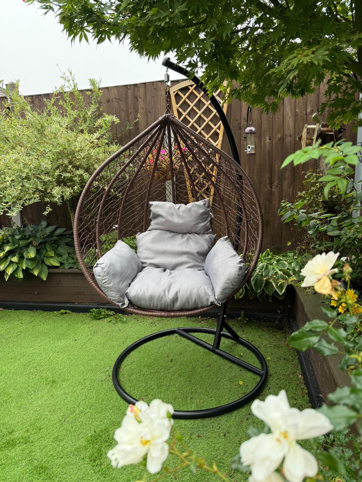 RUBILSTON Luxury  Indoor & Outdoor Egg Chair Rattan Hanging Swing Chair RUBILSTON