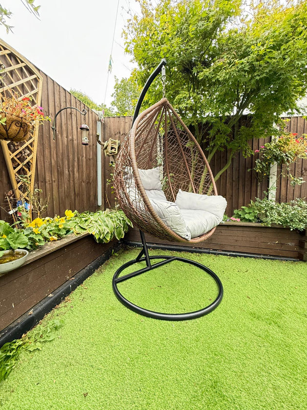 RUBILSTON Luxury  Indoor & Outdoor Egg Chair Rattan Hanging Swing Chair RUBILSTON