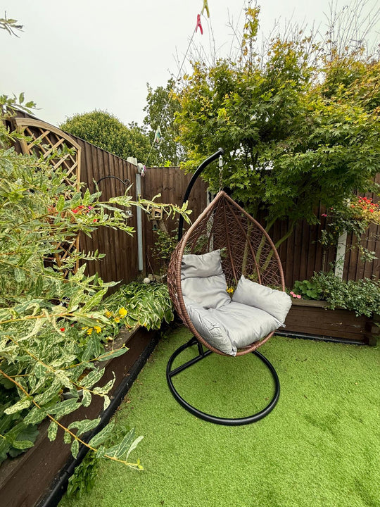 RUBILSTON Luxury  Indoor & Outdoor Egg Chair Rattan Hanging Swing Chair RUBILSTON