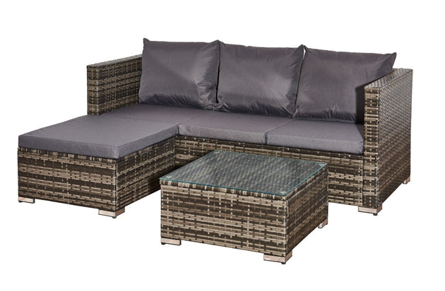 Garden Corner Sofa Set L Shaped Mix Grey Furniture 4-Seater RUBILSTON