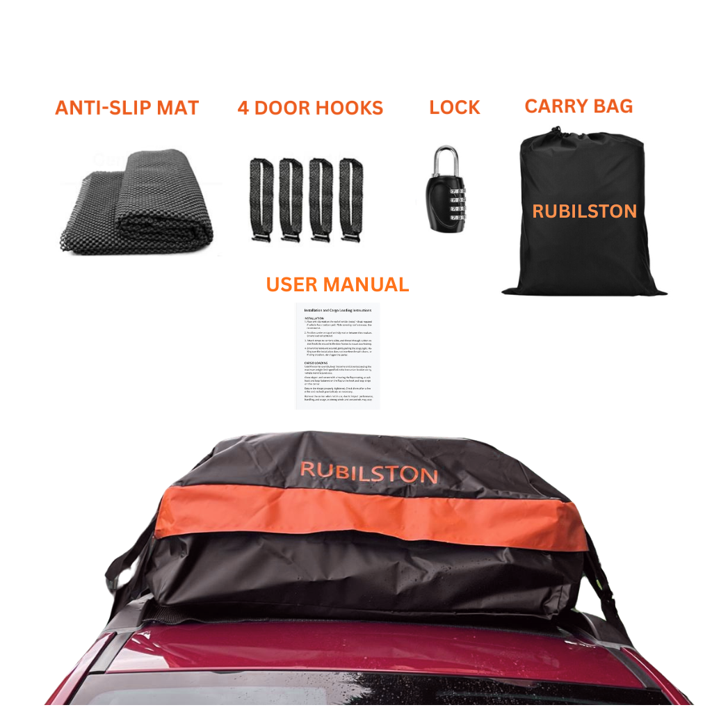 595L 21 Cubic Car Roof Bag, Luggage Carrier with Anti-Slip Mat, Waterproof Roof Box RUBILSTON