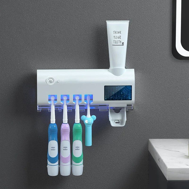 UV Electric Toothbrush Holder Wall Mounted Rechargeable, Sterilizer RUBILSTON