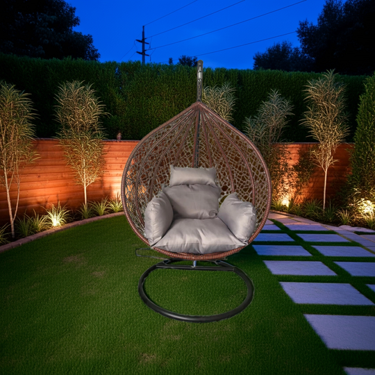 RUBILSTON Luxury  Indoor & Outdoor Egg Chair Rattan Hanging Swing Chair RUBILSTON