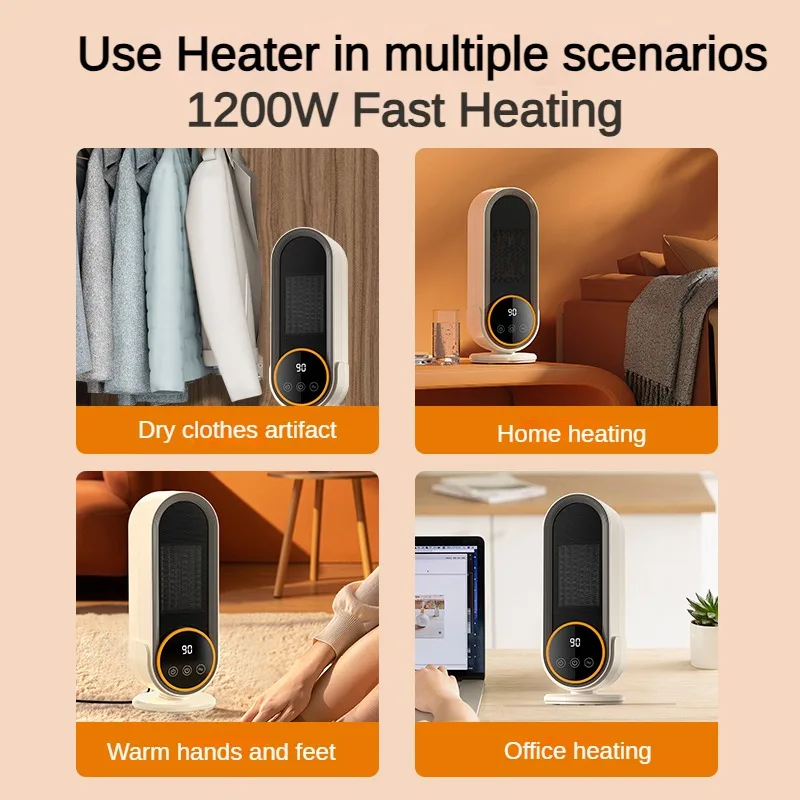 1200W Touch Screen Space Heater, Portable Electric Heater, Remote Control RUBILSTON