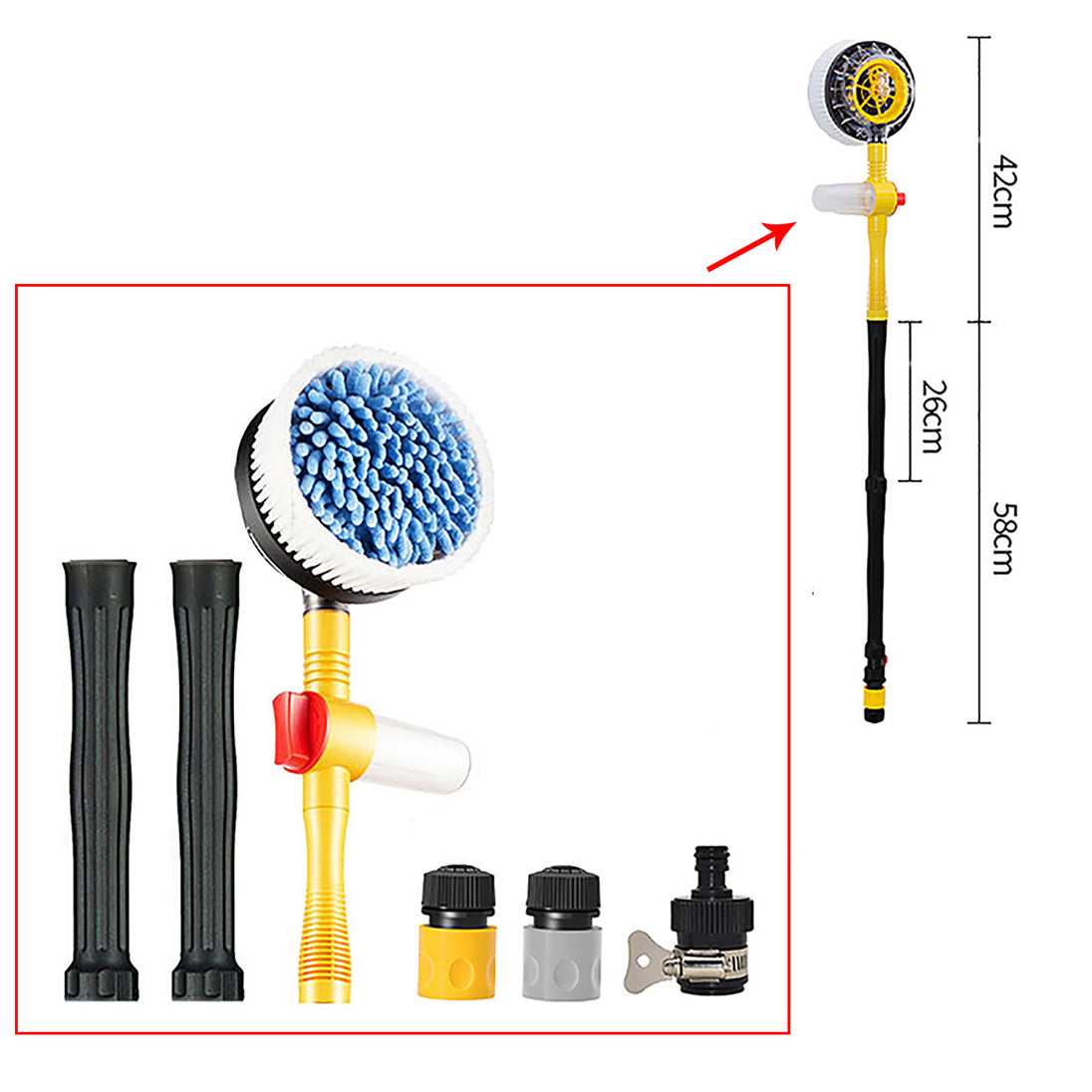 360° Rotating Car Wash Brush Kit, Car Wash Mop RUBILSTON