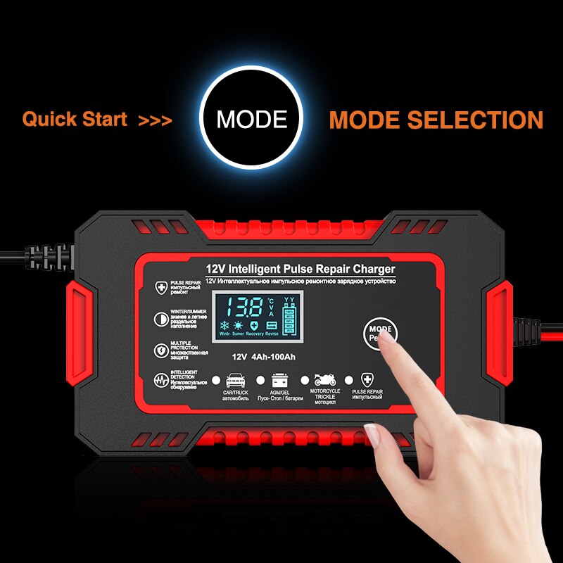 Car Battery Charger ,12V 6A Fast Charger Automatic RUBILSTON