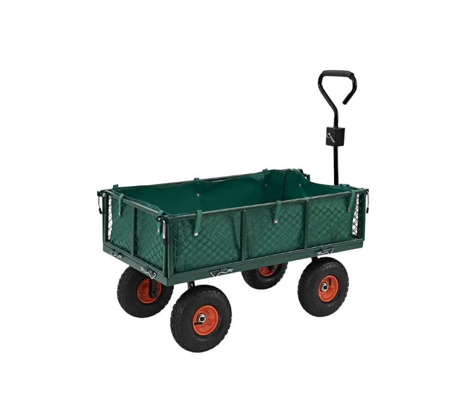 300KG Large Garden Tool Trolley Cart 4 Wheels Barrow Quad Trailer RUBILSTON