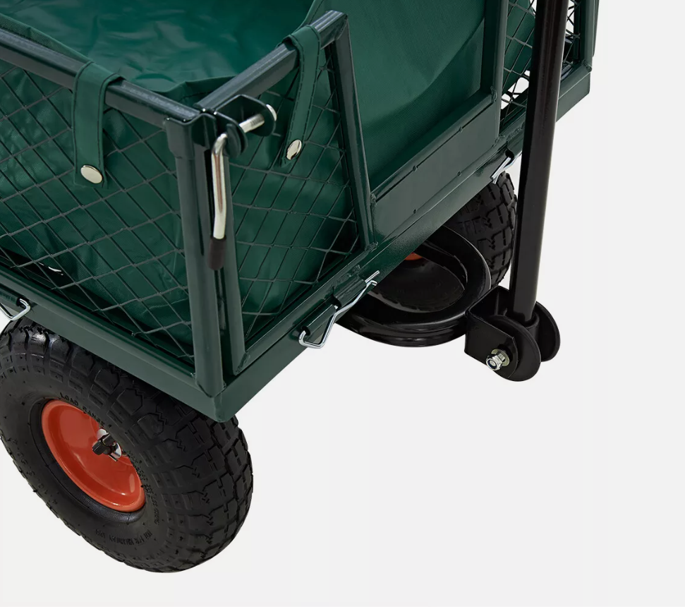 300KG Large Garden Tool Trolley Cart 4 Wheels Barrow Quad Trailer RUBILSTON