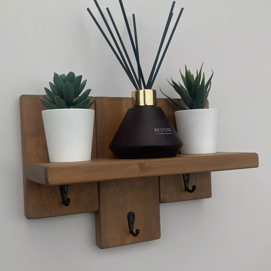 Stylish Key Rack & Wall Shelf  Modern Entryway Organizer and Key Holder RUBILSTON