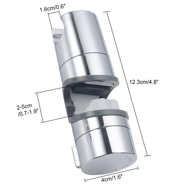 Chrome Shower Head Holder, Rail, Adjustable Bracket RUBILSTON