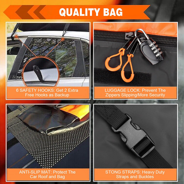 Rubilston Large Capacity Car Roof Bag 566L 840D Waterproof, Foldable Roof Bag RUBILSTON