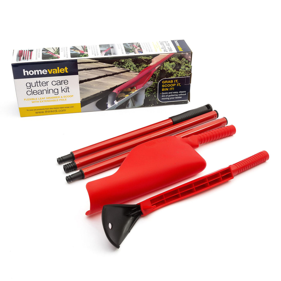 Industrial Valet Extendable Gutter Cleaning Tools Moss, Leaf Grabber & Scoop RUBILSTON