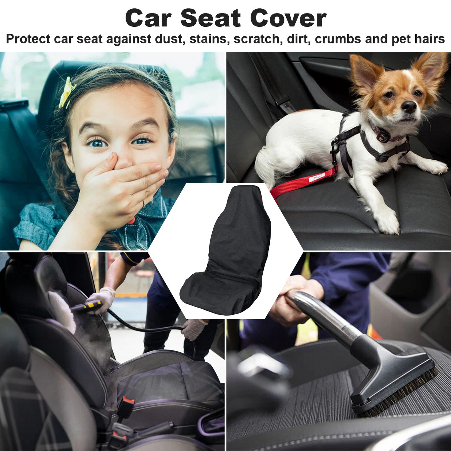 2Pcs Universal Front Car Seat Covers – Waterproof, Anti-Dust Protector – For Car & Van Rubilston