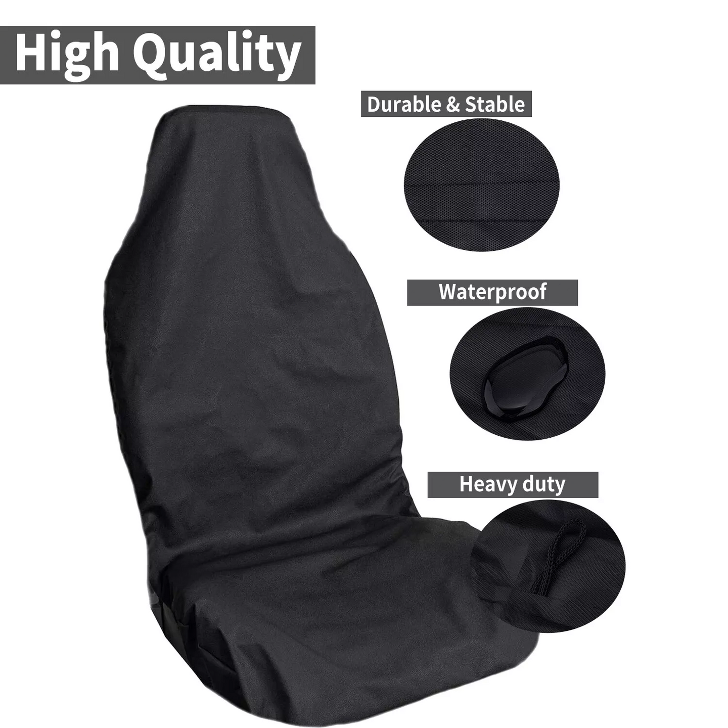 2Pcs Universal Front Car Seat Covers – Waterproof, Anti-Dust Protector – For Car & Van Rubilston