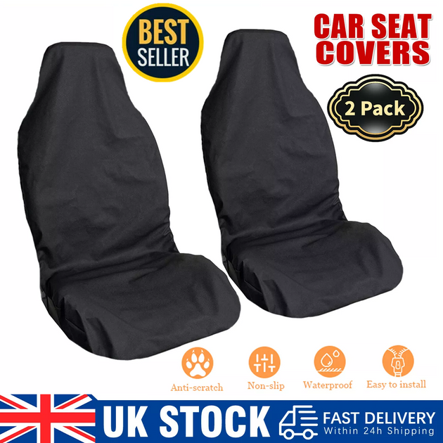 2Pcs Universal Front Car Seat Covers – Waterproof, Anti-Dust Protector – For Car & Van Rubilston