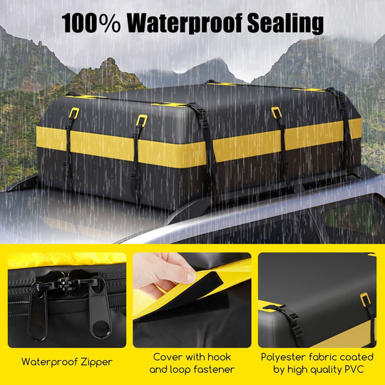 600L 840D Large Car Roof Bag, Luggage Carrier Bag, Car Roof Box, Weatherproof RUBILSTON