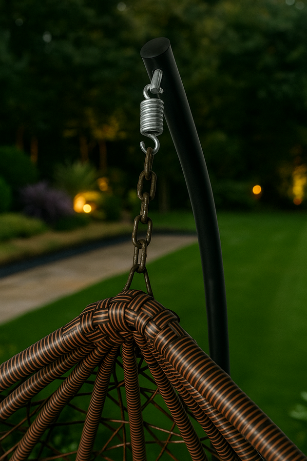 RUBILSTON Luxury  Indoor & Outdoor Egg Chair Rattan Hanging Swing Chair RUBILSTON