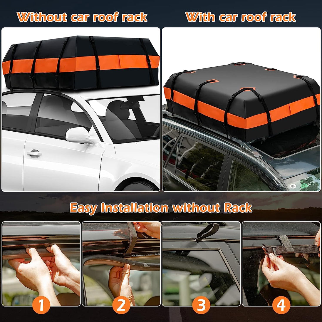 595L 700D PVC Large Car Roof Bag Luggage Carrier Bag Rubilston