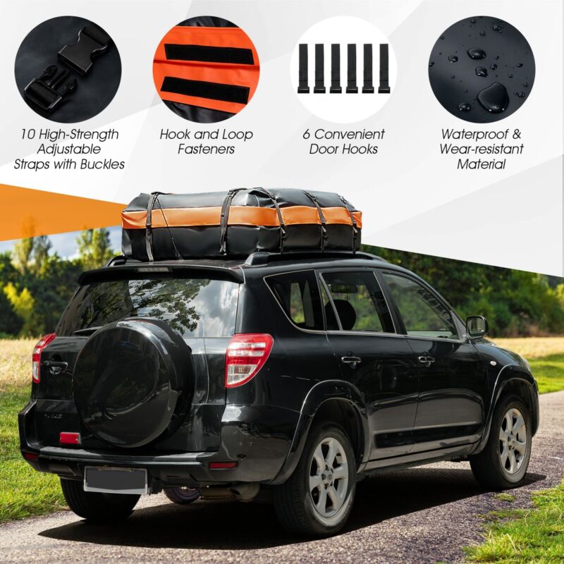 595L 700D PVC Large Car Roof Bag Luggage Carrier Bag - RUBILSTON