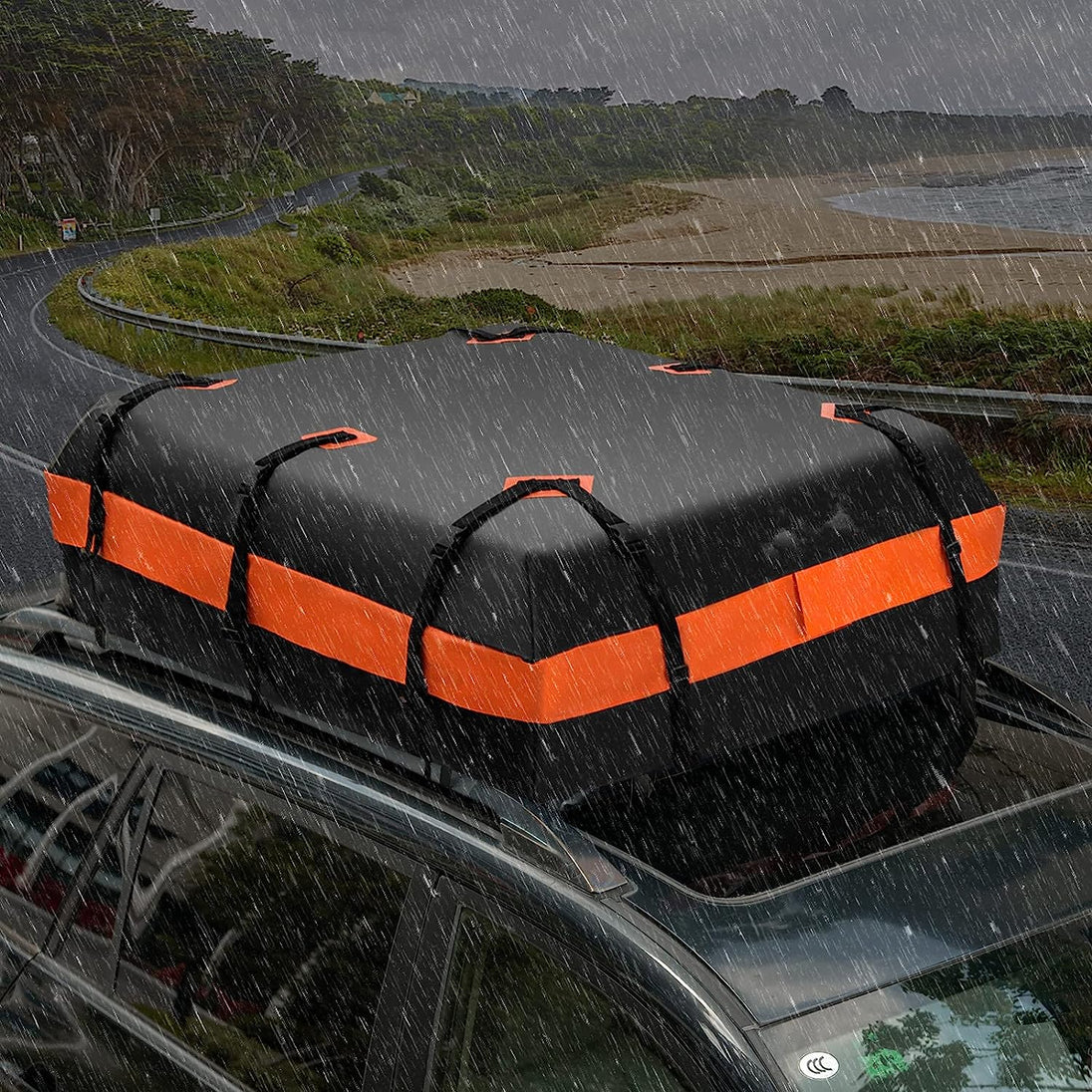 595L 700D PVC Large Car Roof Bag Luggage Carrier Bag - RUBILSTON